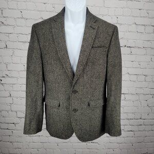 Primark Grey Wool Blend Tweed 2 Button Single Vented Notch Blazer Sport Coat XS